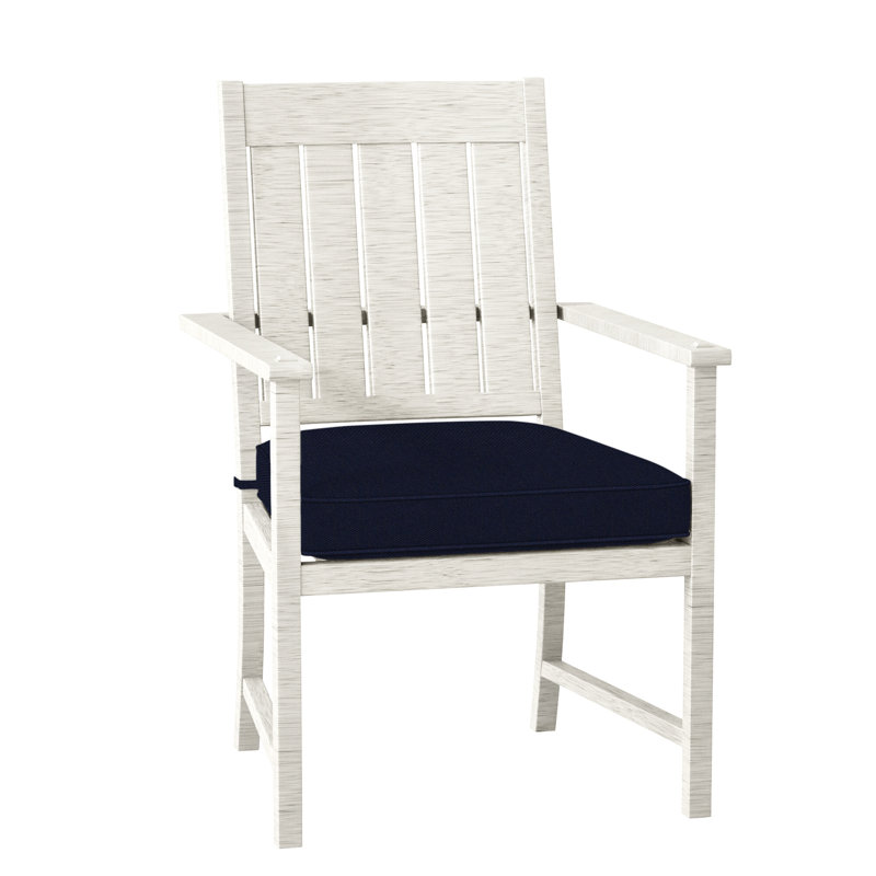 Croquet Patio Dining Armchair with Cushions, Oyster, Welt, Linen Navy
