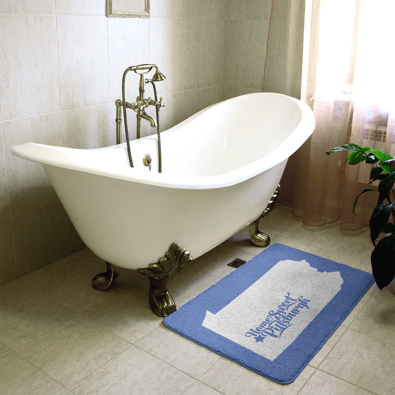 Memory Foam Non-Slip Bath Rug, 21" W x 34" L, Blue