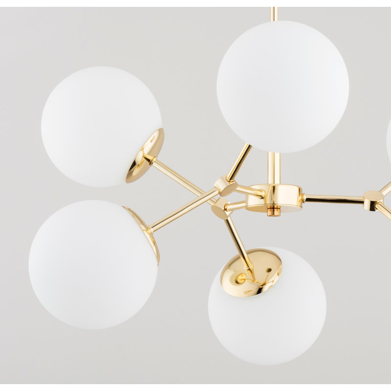 Ambrister 6 - Light Chandelier, Gold, White