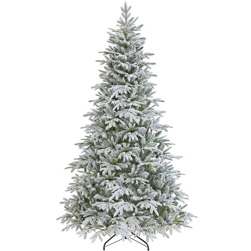 Pre-lit Snow Flocked Christmas Tree with Multicolored LED Lights of 9 Light Modes, 6'
