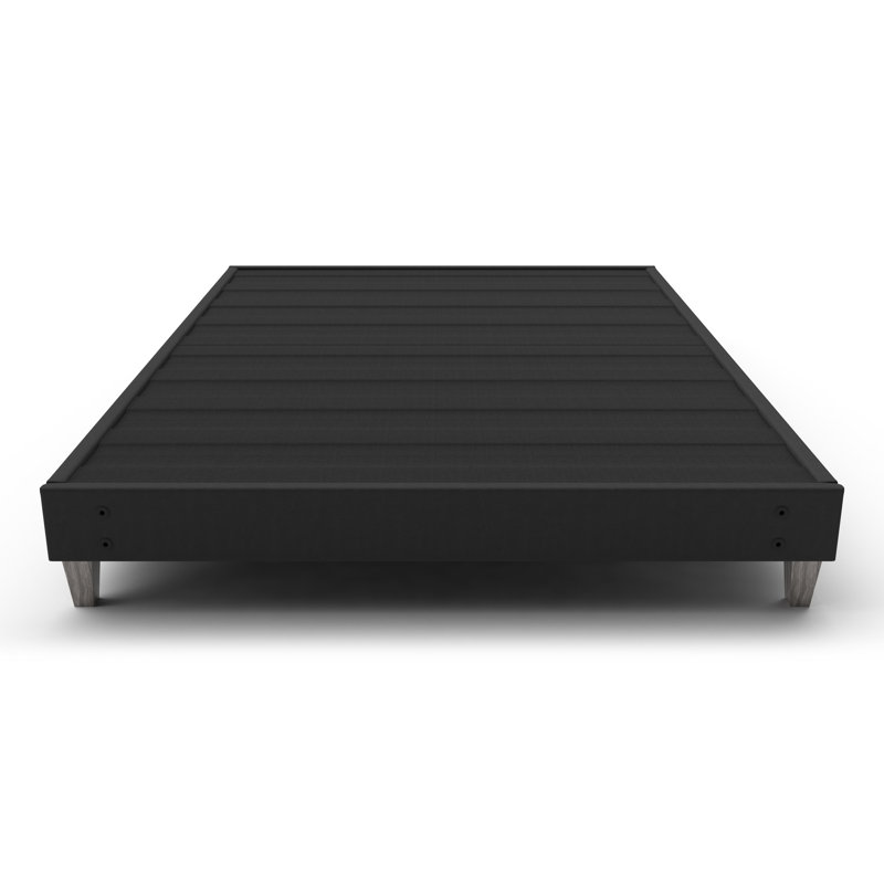 Structure de lit très rapide à installation rapide - aucun outil requis, faux pieds modernes, tissu d'ameublement gris recouvert de tissu avec outils rapides, cadre