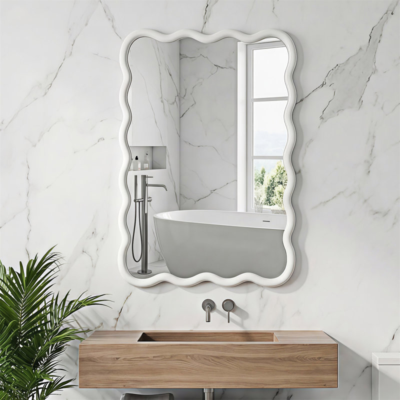 Miroir décoratif rectangulaire, 30,01 po x 20,01 po, Blanc