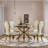 Lawrene Luxury Leather Side Chairs with Polished Gold Stainless Steel Legs-2083245514