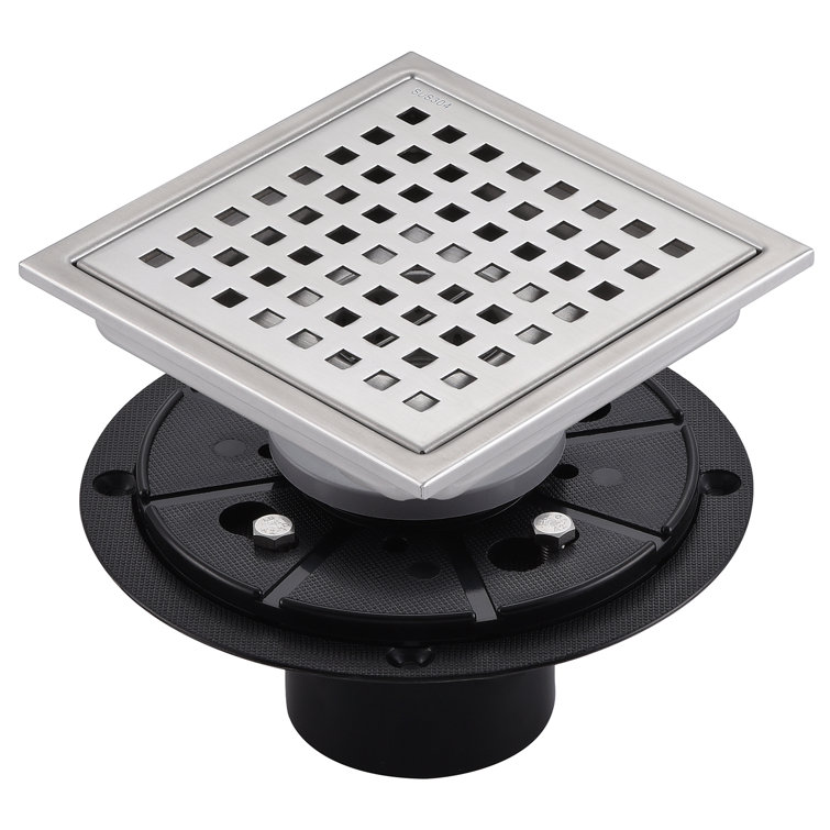 4.33'' Square Grid Shower Drain With Flange