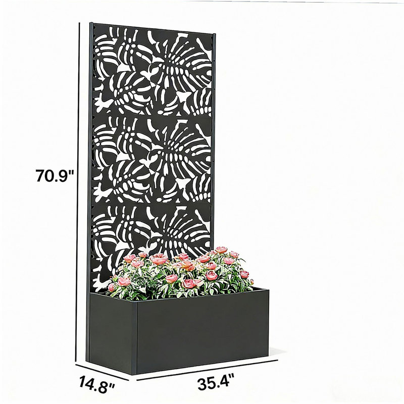 Boîte à fleurs en treillis, boîte à fleurs à drainage efficace, boîte à fleurs spacieuse en métal