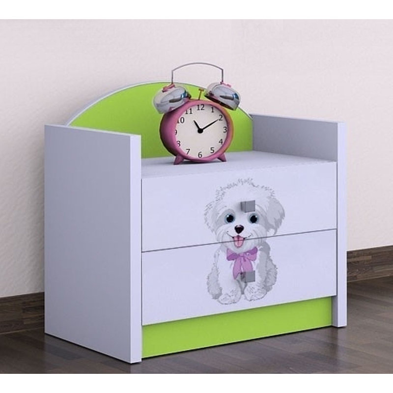 Jaiden 2 Drawer Nightstand, Green