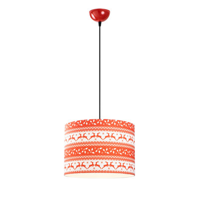 1 - Light Orange/White/Red Drum Pendant