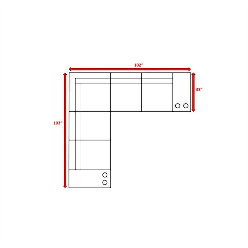 Ensemble de canapé modulaire en rotin 7 pièces avec coussins - assemblé 7 pièces