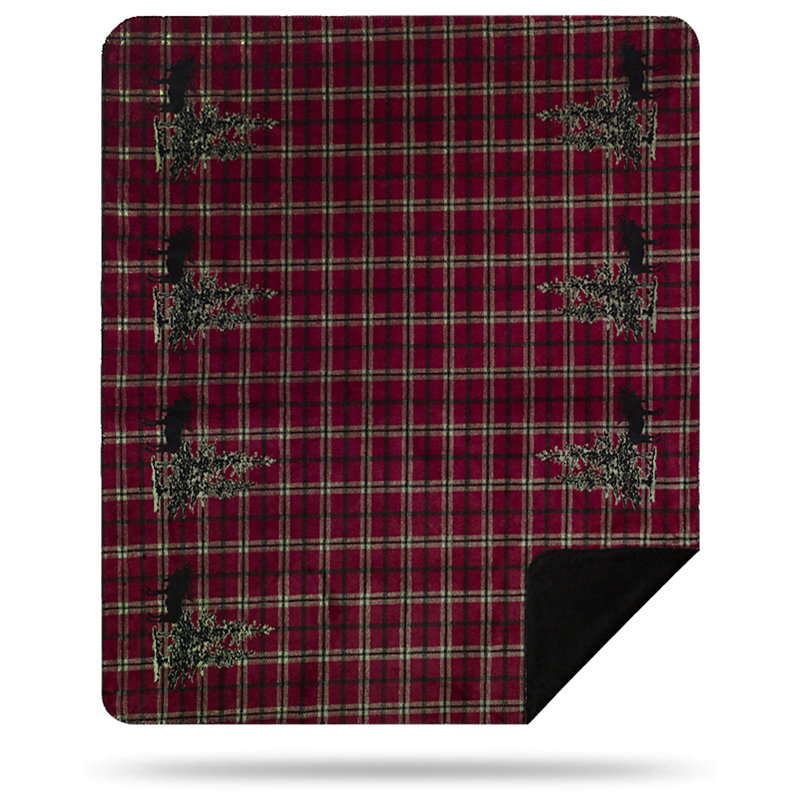  Couverture à carreaux Moose, l 60 po x L 70 po