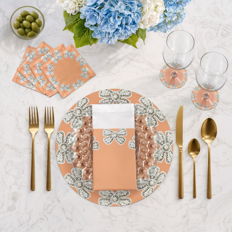 Square Napkins, Peach