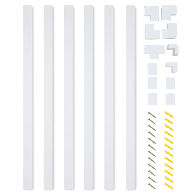 150in Cord Hider Kit - 6-Pack 25in Cable Management for Wall-Mounted TV or Computer Cables - Paintable Wire Covers for Cords