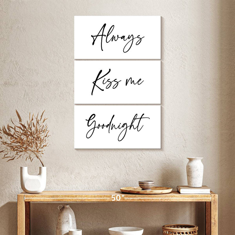 Plaque murale Kema Kiss Me Goodnight, H 57 po x l 36 po