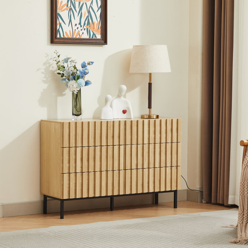 Commode double 6 tiroirs l 43,3 po, Ivoire ivoire