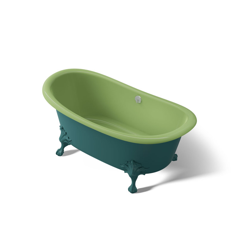Artifacts 66-1/8 In. X 32-1/2 In. Freestanding Bath, Teal/Green