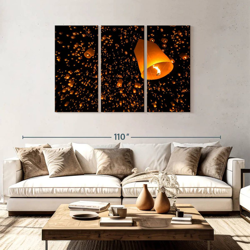 Rorry Lanterns In The Sky, 48" H x 74" W