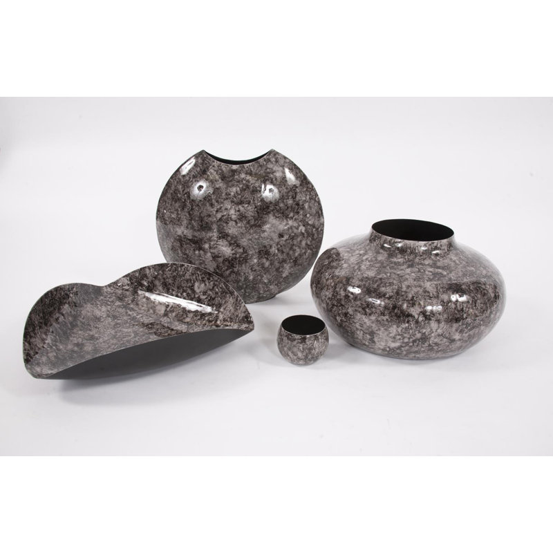 Flared Black Marbled Iron Plate