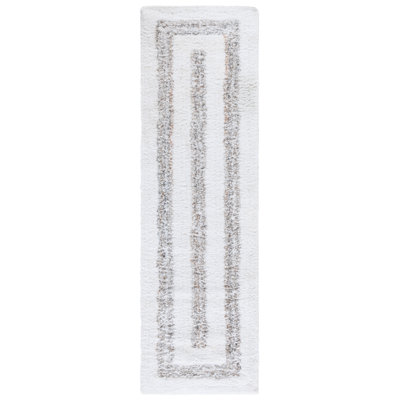 Kipp Shag 103 Handwoven Pet Geometric Indoor Use Only Rug in Ivory/Beige