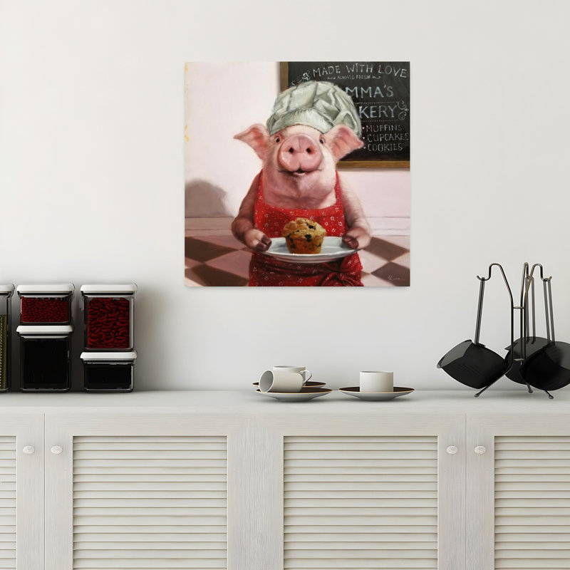 Art urbain contemporain Pinkies Bakery, H 18 po x l 18 po