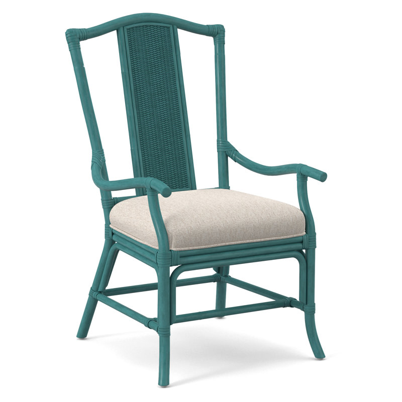 Drury Lane Slat Back Dining Arm Chair, Snow Crypton Performance; 0884-91, Nickel