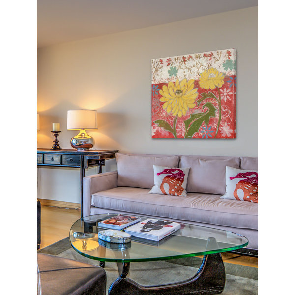 Marmont Hill Yellow Flowers 1 On Canvas by Maria Pezzano Print | Wayfair Yellow Flowers 1 On Canvas by Maria Pezzano Print