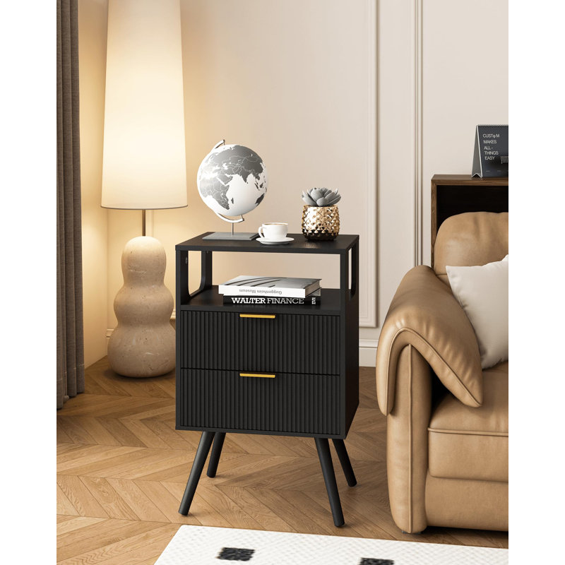 39cm W Manufactured Wood Bedside Table
