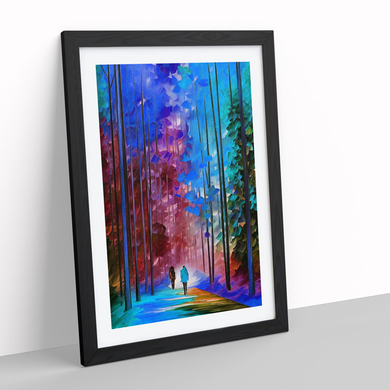 XV1022-1720X Couple In A Forest No.1 - Single Picture Frame Print, 64cm H x 46cm W, Black