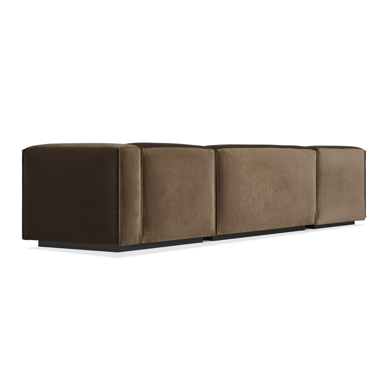 Cleon Modular Sectional, Left Hand Facing, Coffee Velvet Polyester Blend