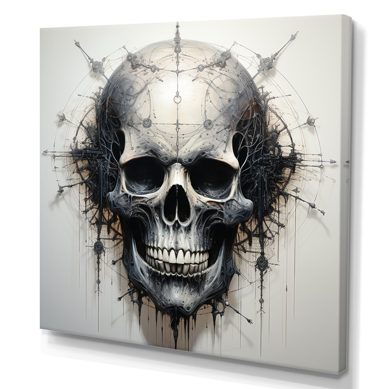 Art du crâne sur toile, Toile tendue, H 16 po x l 16 po