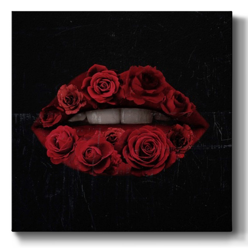 Glam Kiss I sur impression sur toile, H 32 po x l 32 po x P 1,5 po