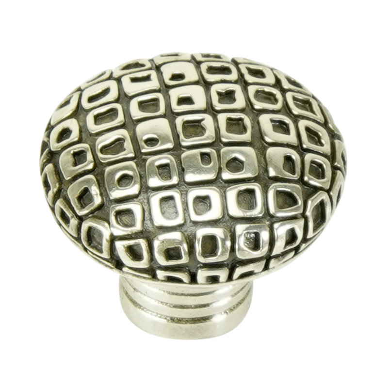 RIO KNOB PLATE, Burnish Silver
