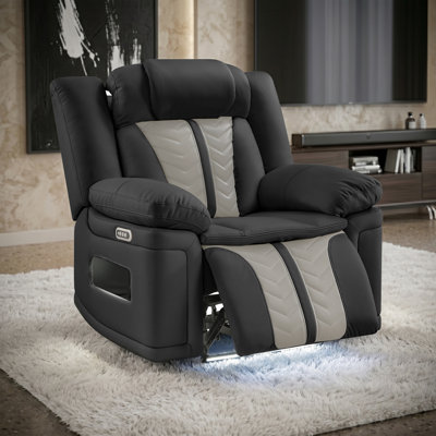 Fauteuil inclinable électrique de massage surdimensionné en similicuir de 42 po Fuhrman