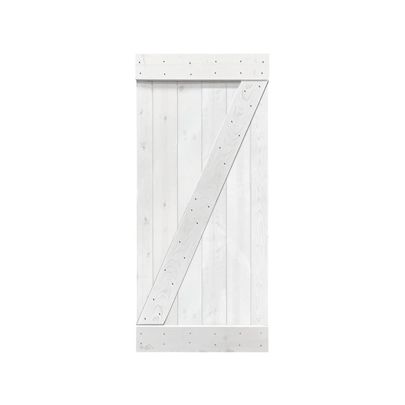 Porte de grange en bois lambrissé, 30 po x 84 po, Crème clair