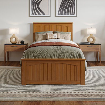 Nantucket Solid Wood Platform Bed with Matching Footboard, Trundle & USB Charger