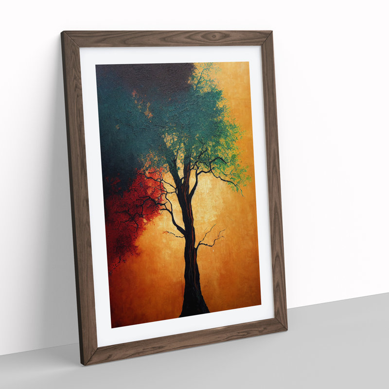 Heavenly Tree - Single Picture Frame Print, 64cm H x 46cm W x 2cm D, Walnut