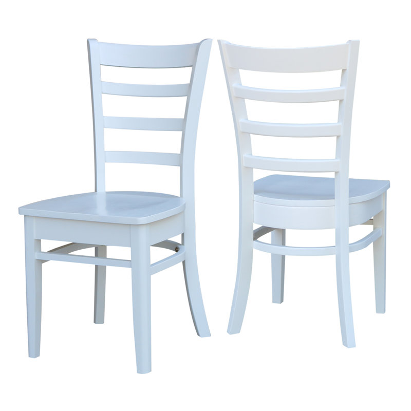 Chaise en bois massif Alvery, blanc