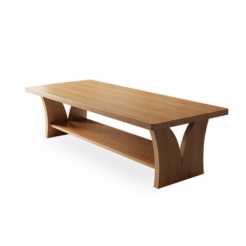 Brown Rectangular Solid Wood desk, 29.53" H x 94.49" W x 39.37" D
