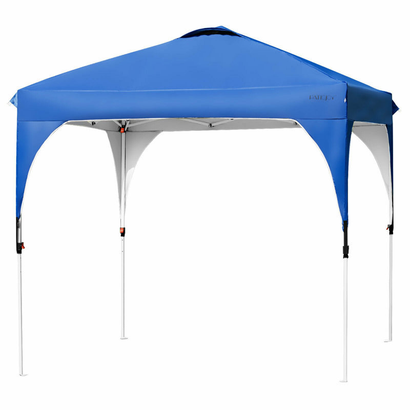 Auvent escamotable en acier, Bleu, 8 pi L 8 pi. D