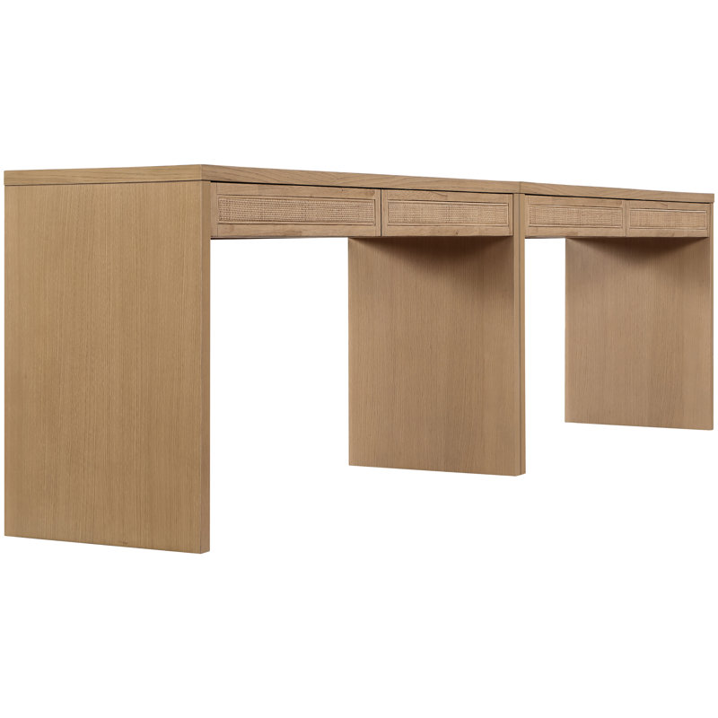 Console / bureau en bois massif et placage de chêne Avro