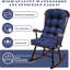 Coussin de chaise Adirondack d'extérieur, coussin de remplacement pour fauteuil oscillant et berçant à haut dossier avec sangles de fixation