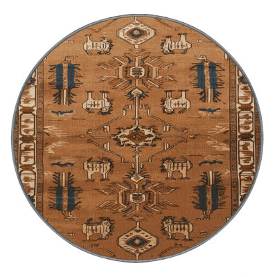 Machine Washable Persian Brown Area Rug