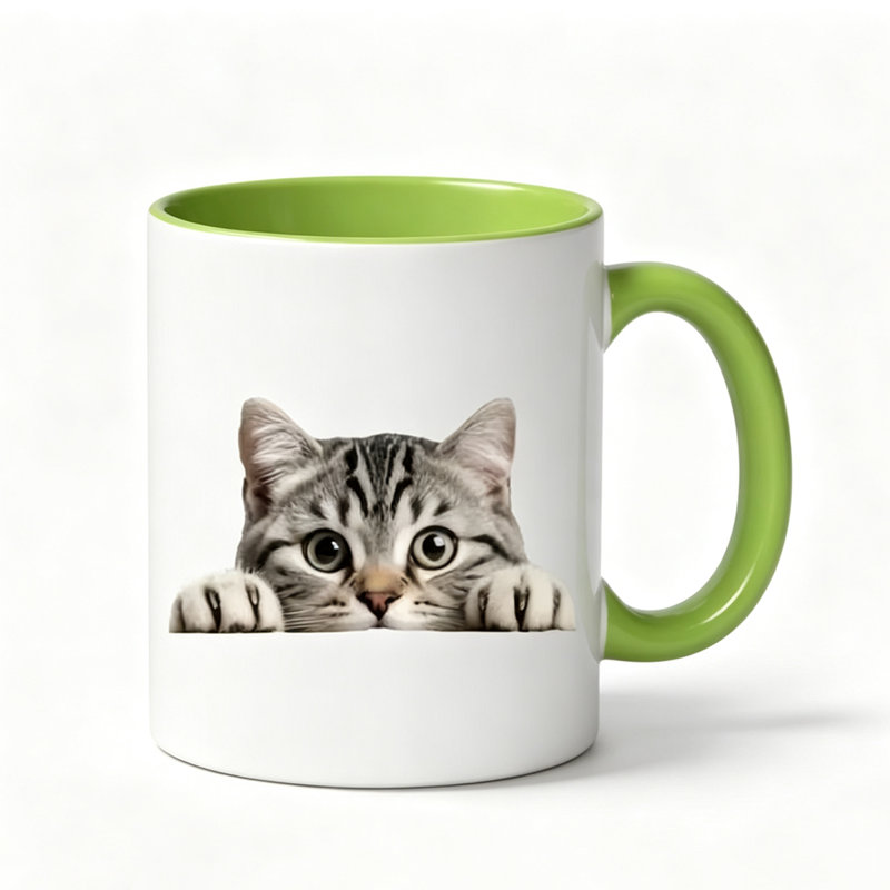Cartoon Cat Print Logo Ceramic Coffee Mug Coffee Cup Tea Mug Christmas Gift for home Reusable Capable of Holding Tea Milk.