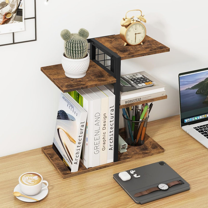 Desktop Shelf Organizer, Brown