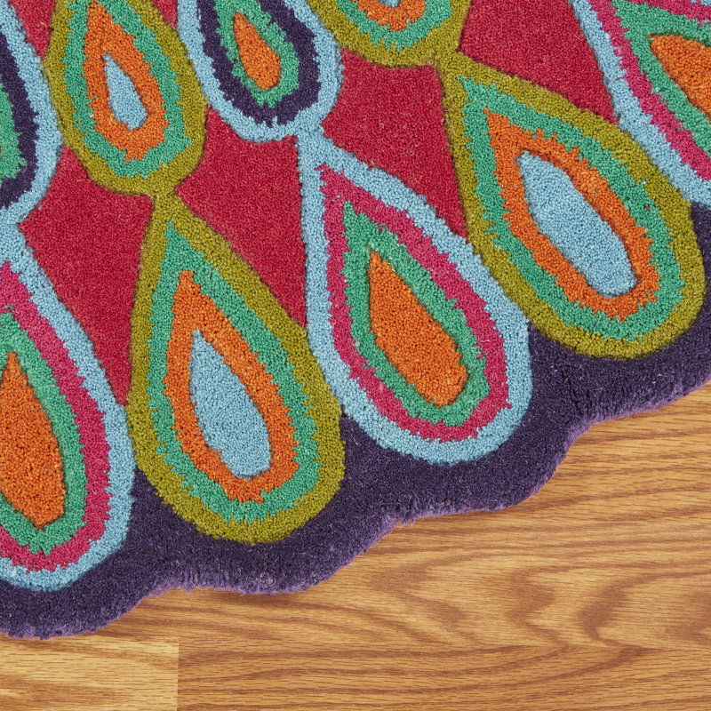 Ebright Hand Tufted Wool Indoor Rug, Round 5'