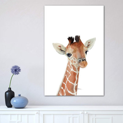 Baby Giraffe - Wrapped Canvas Painting