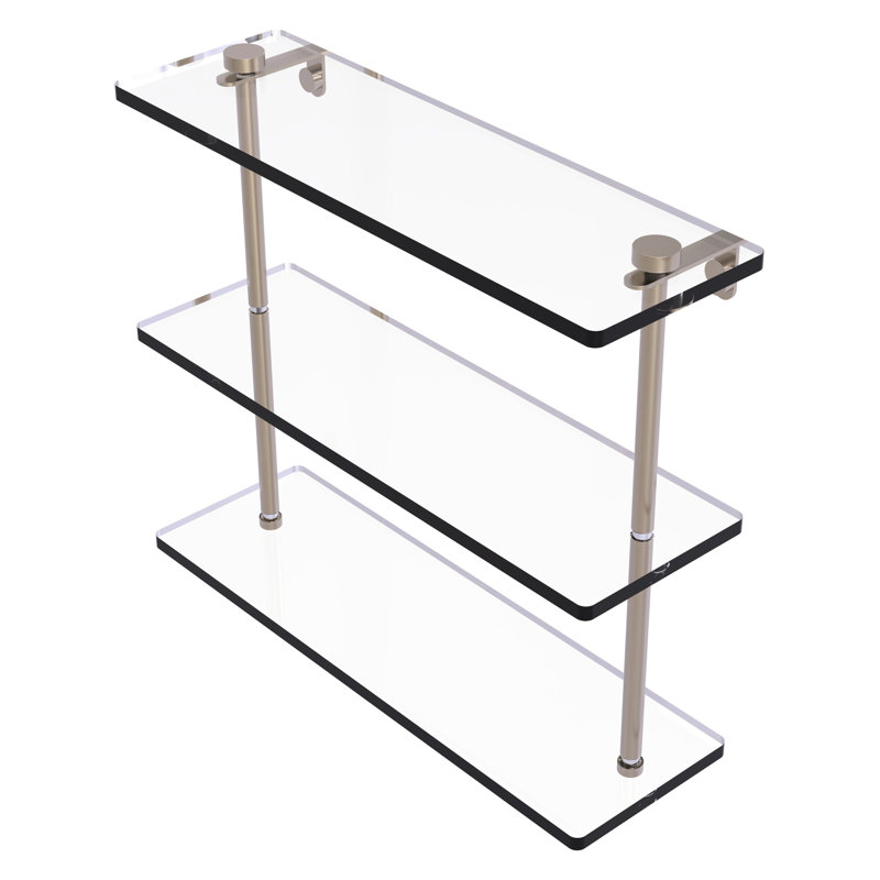 Gober 3 Piece Tiered Shelf, Antique Pewter, 16"