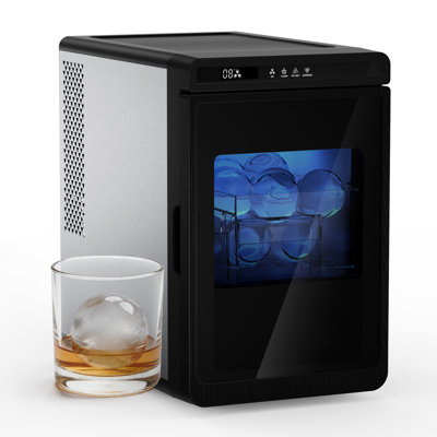 Machine à glaçons Soukoo Clear Sphere, grande machine à boules de 2,17 po (5,5 cm), glace à fusion lente pour le whisky, le bourbon et les cocktails, machine à glaçons autonettoyante pour le comptoir