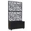 Boîte à fleurs roulante en métal 36 po x 64 po x 12 po avec treillis découpé au laser, boîte à fleurs moderne en acier pour une utilisation intérieure / extérieure