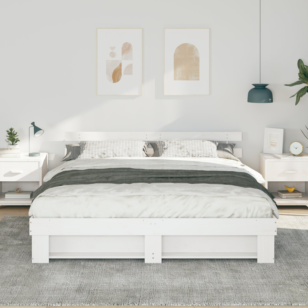 With Headboard Solid Pine Wood