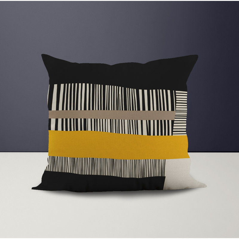 Jeté carré / extérieur en polyester Chamu, L 19 po x H 19 po, Chartreuse