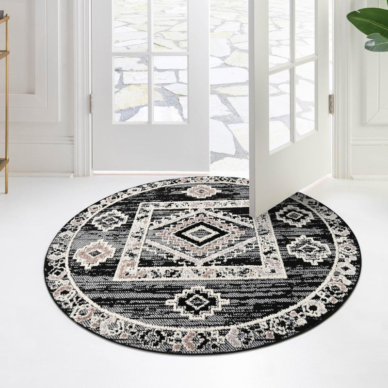Gosnold Geometric Indoor Rug, Round 4'
